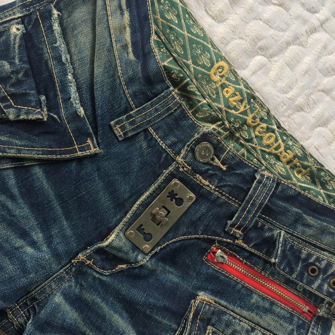 Japanese Brand Distressed Denim By Crazy Leopard Size US 31 - 10 Thumbnail