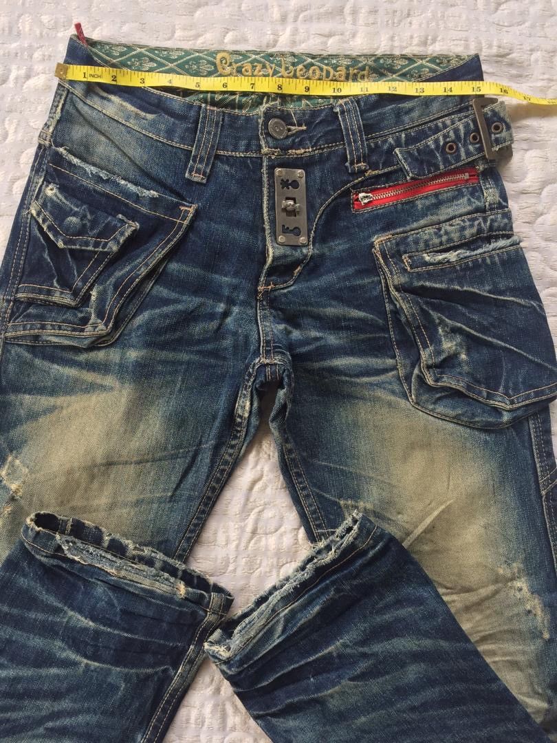 Japanese Brand Distressed Denim By Crazy Leopard Size US 31 - 6 Thumbnail