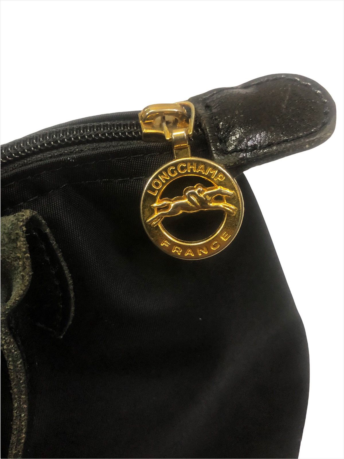 Longchamp GRAIL🔥Longchamp 🇫🇷 Noir Le Pliage Cuir Webbing Mini Bag Size ONE SIZE - 3 Thumbnail