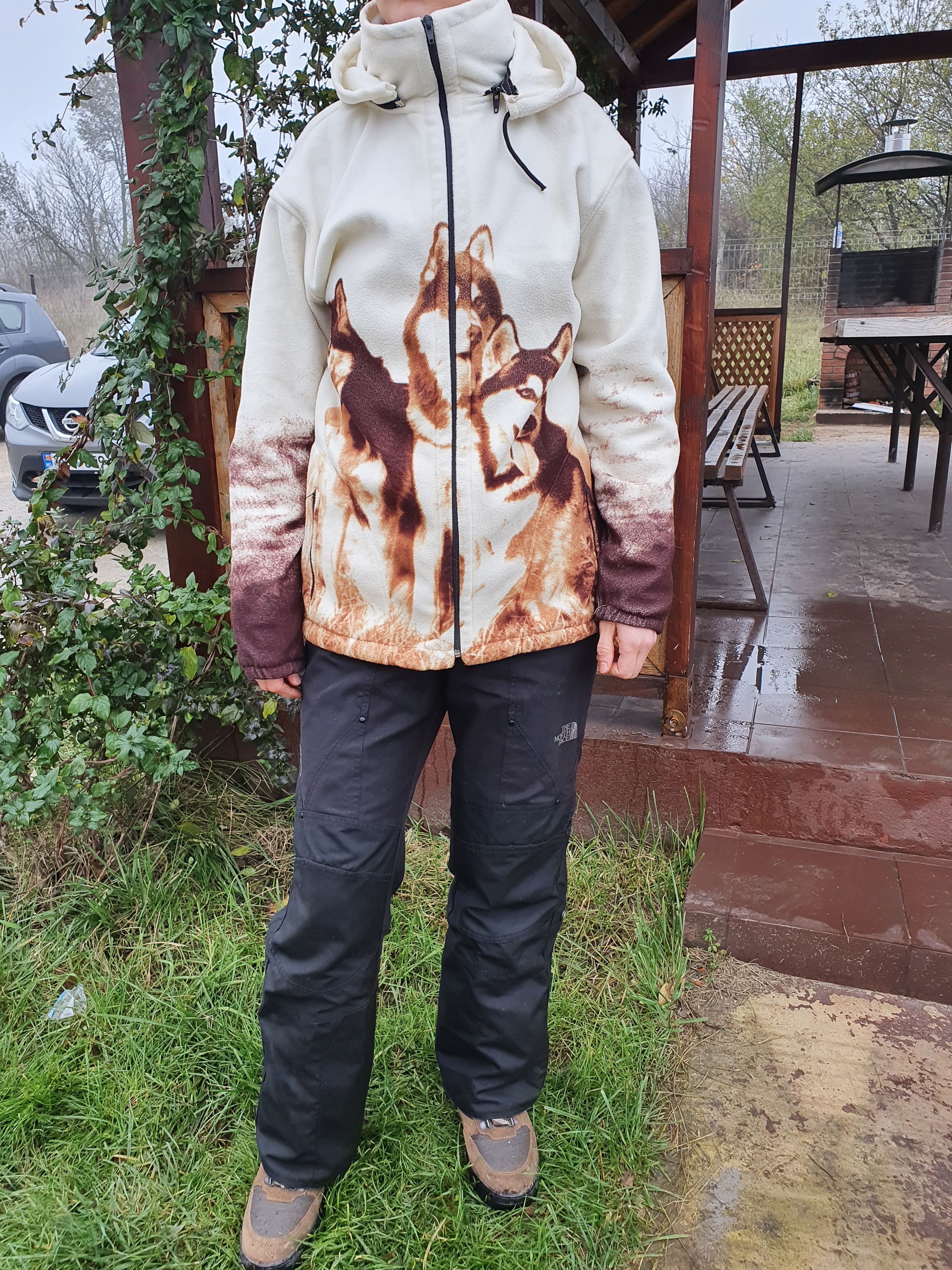 Vintage Vintage Nature Print Fleece Hooded Light Jacket Size US S / EU 44-46 / 1 - 4 Thumbnail