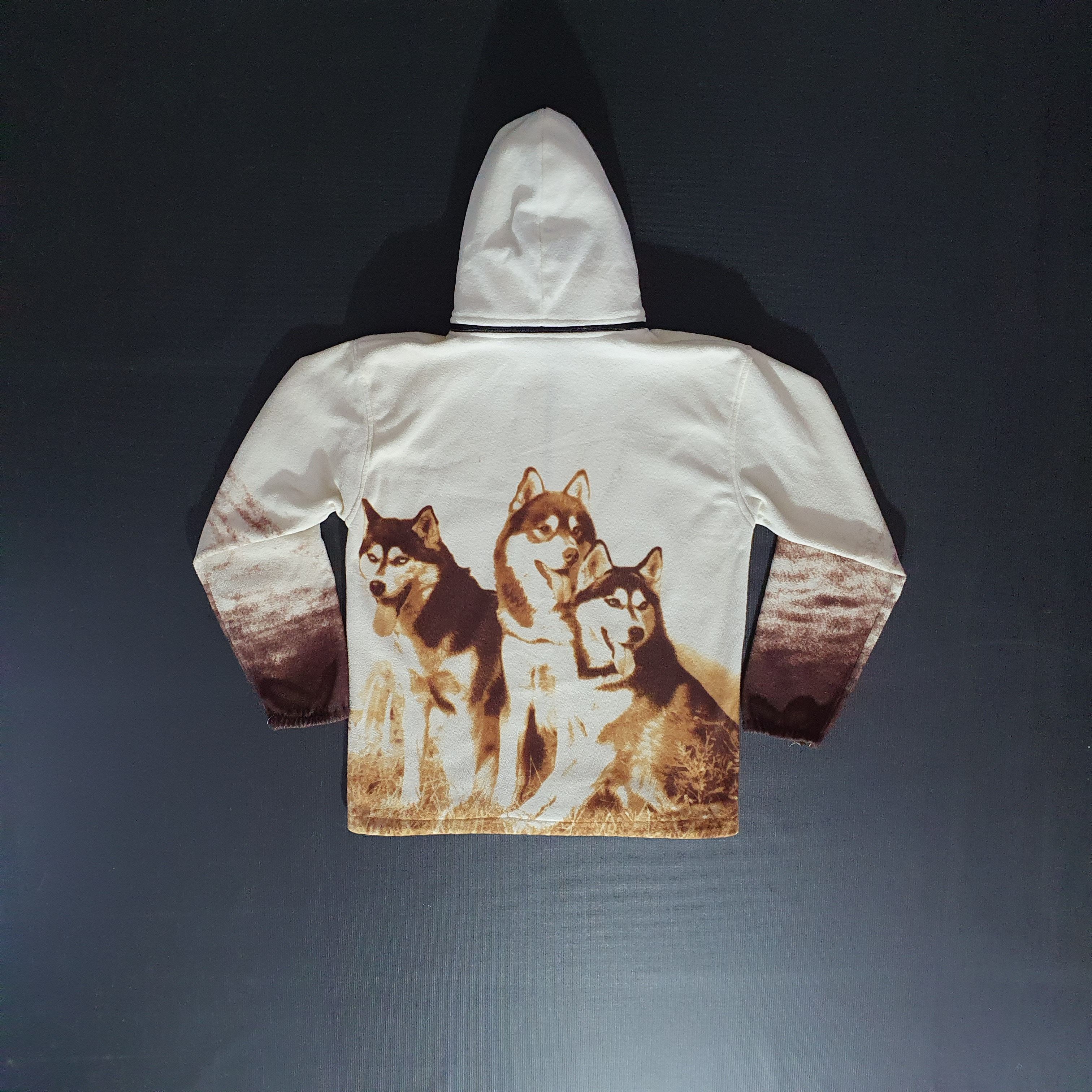 Vintage Vintage Nature Print Fleece Hooded Light Jacket Size US S / EU 44-46 / 1 - 5 Thumbnail