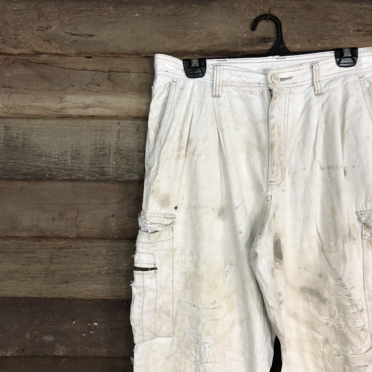 Japanese Brand Evolution Workwear dirty thrased utility Cargo Pants #c964 Size US 30 / EU 46 - 6 Thumbnail