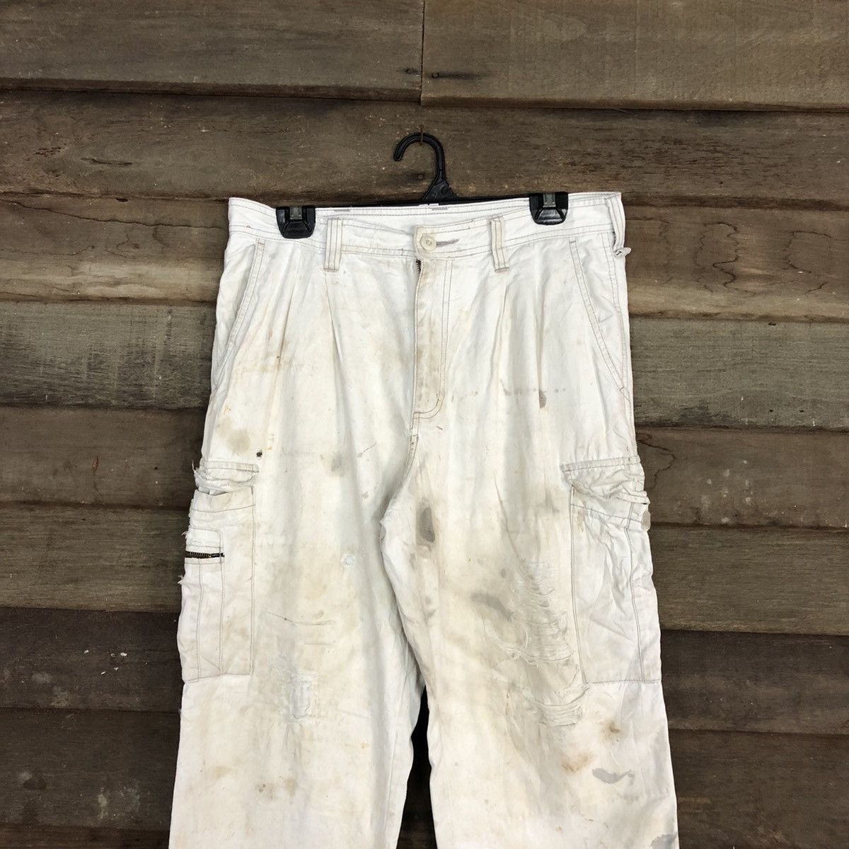 Japanese Brand Evolution Workwear dirty thrased utility Cargo Pants #c964 Size US 30 / EU 46 - 2 Thumbnail