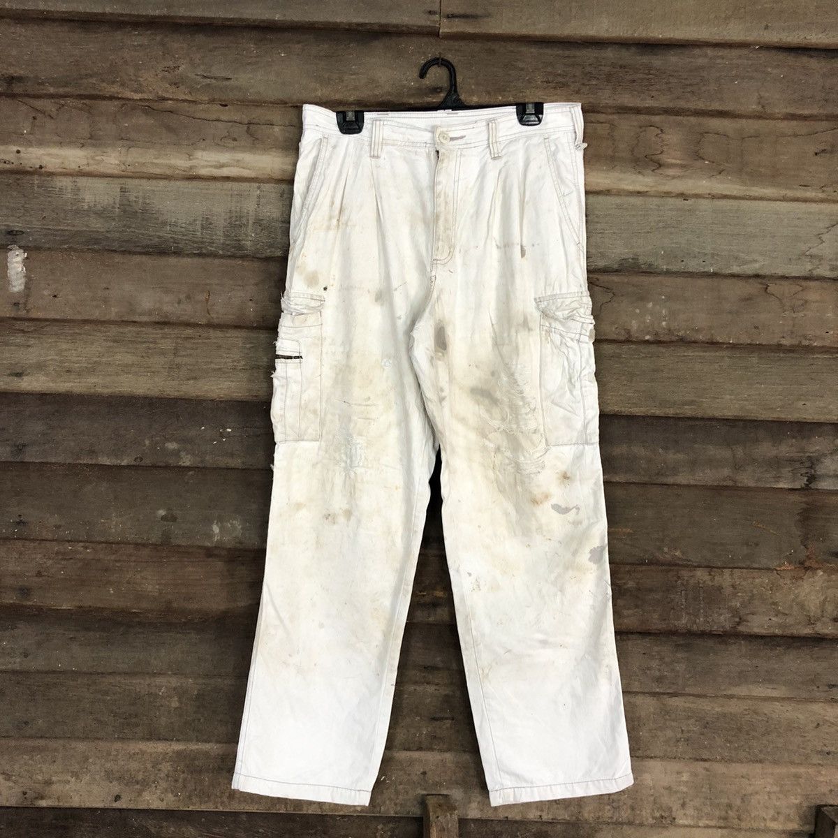 Japanese Brand Evolution Workwear dirty thrased utility Cargo Pants #c964 Size US 30 / EU 46 - 1 Thumbnail