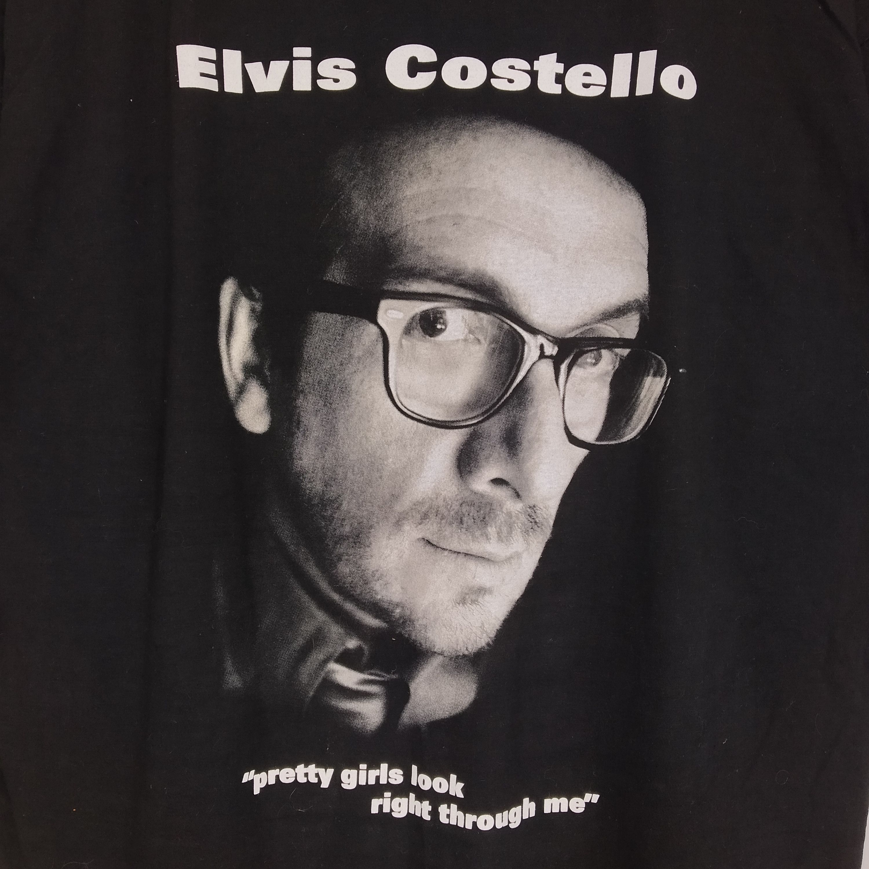 Vintage 90s Elvis Costello British Punk Rock Music Tour Tee