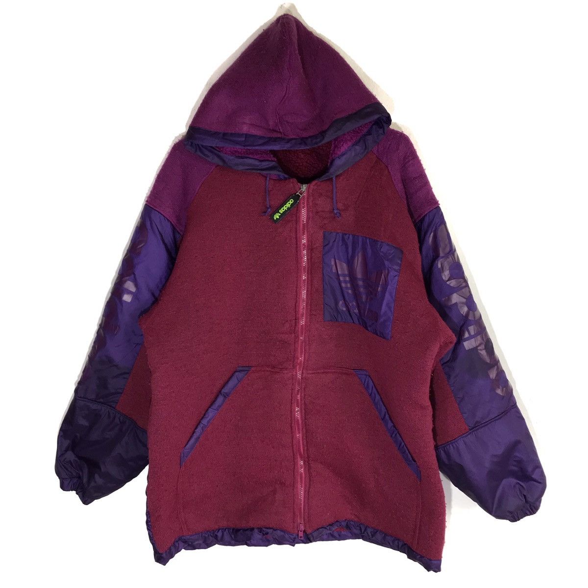 Adidas Made In Japan Vintage Adidas Trefoil Zipper Fleece Sweater Size US L / EU 52-54 / 3 - 1 Thumbnail