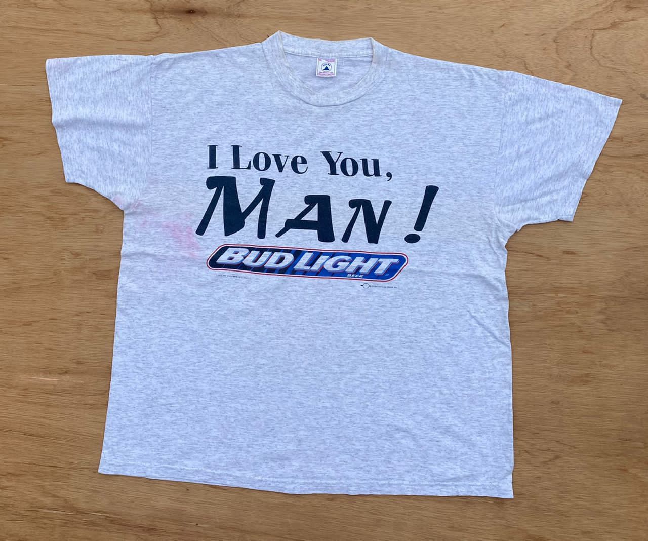 image of Budweiser x Made In USA Vintage Tee D - 21 Bud Light in Grey, Men's (Size XL)