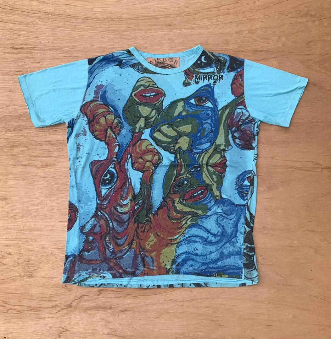 Vintage vintage tee D - 25 mirror full print overprinted Size US L / EU 52-54 / 3 - 1 Thumbnail