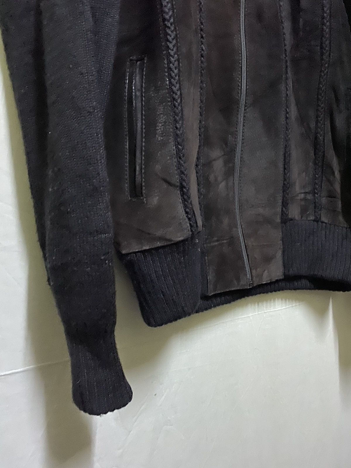 Japanese Brand Leather Jacket Wool Zipper Faded Size US L / EU 52-54 / 3 - 3 Thumbnail