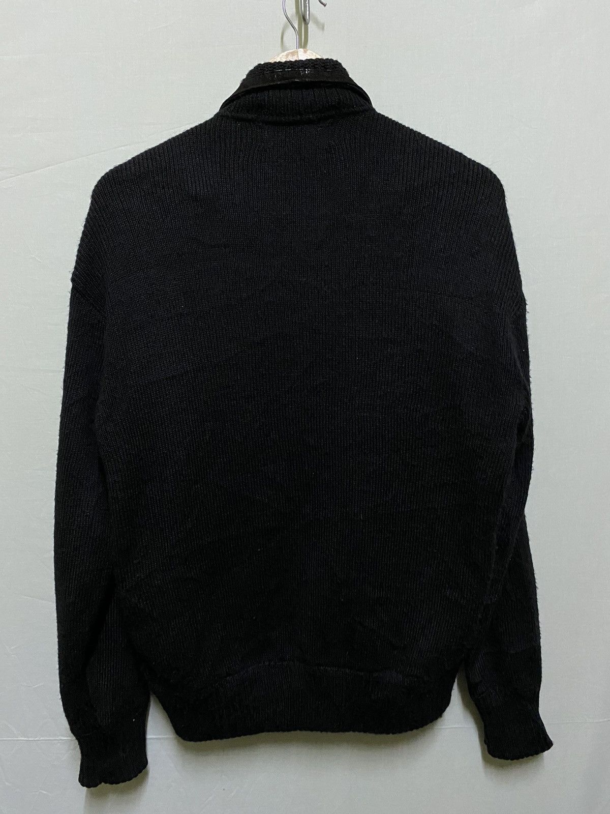 Japanese Brand Leather Jacket Wool Zipper Faded Size US L / EU 52-54 / 3 - 6 Thumbnail