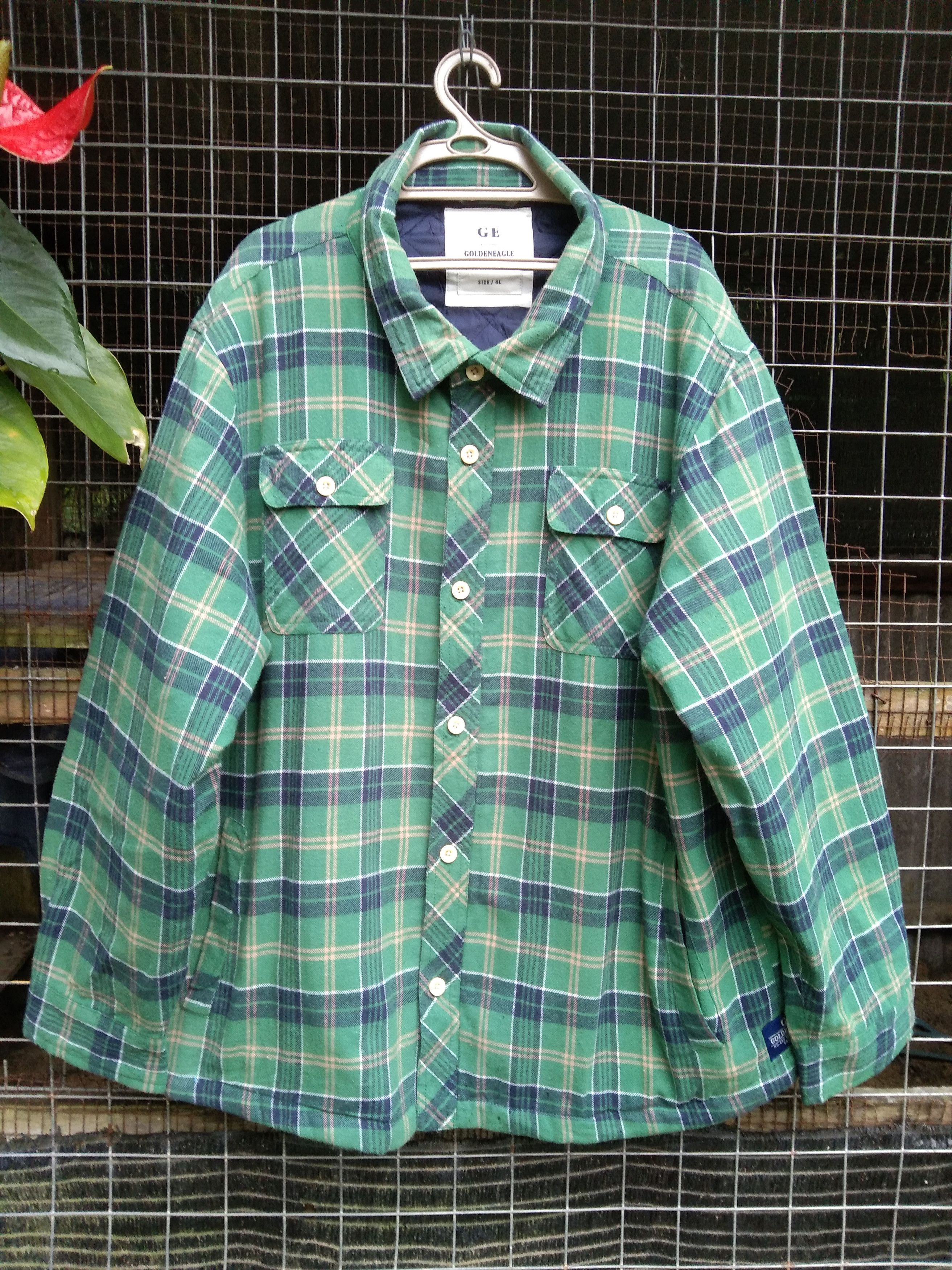 Flannel × Japanese Brand GOLDEN EAGLES MEN'S FLANNEL JACKET Size US XL / EU 56 / 4 - 7 Thumbnail
