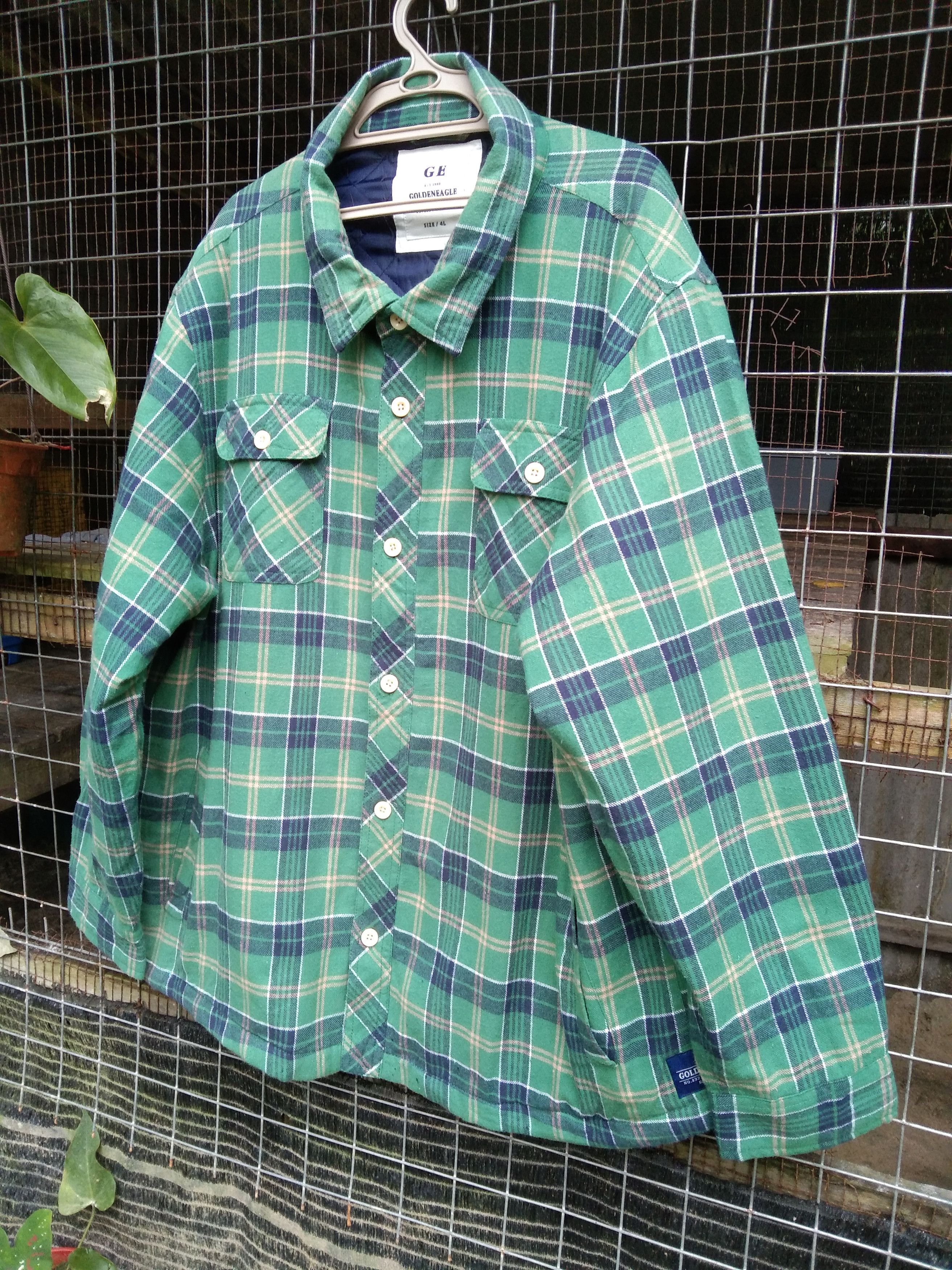 Flannel × Japanese Brand GOLDEN EAGLES MEN'S FLANNEL JACKET Size US XL / EU 56 / 4 - 6 Thumbnail