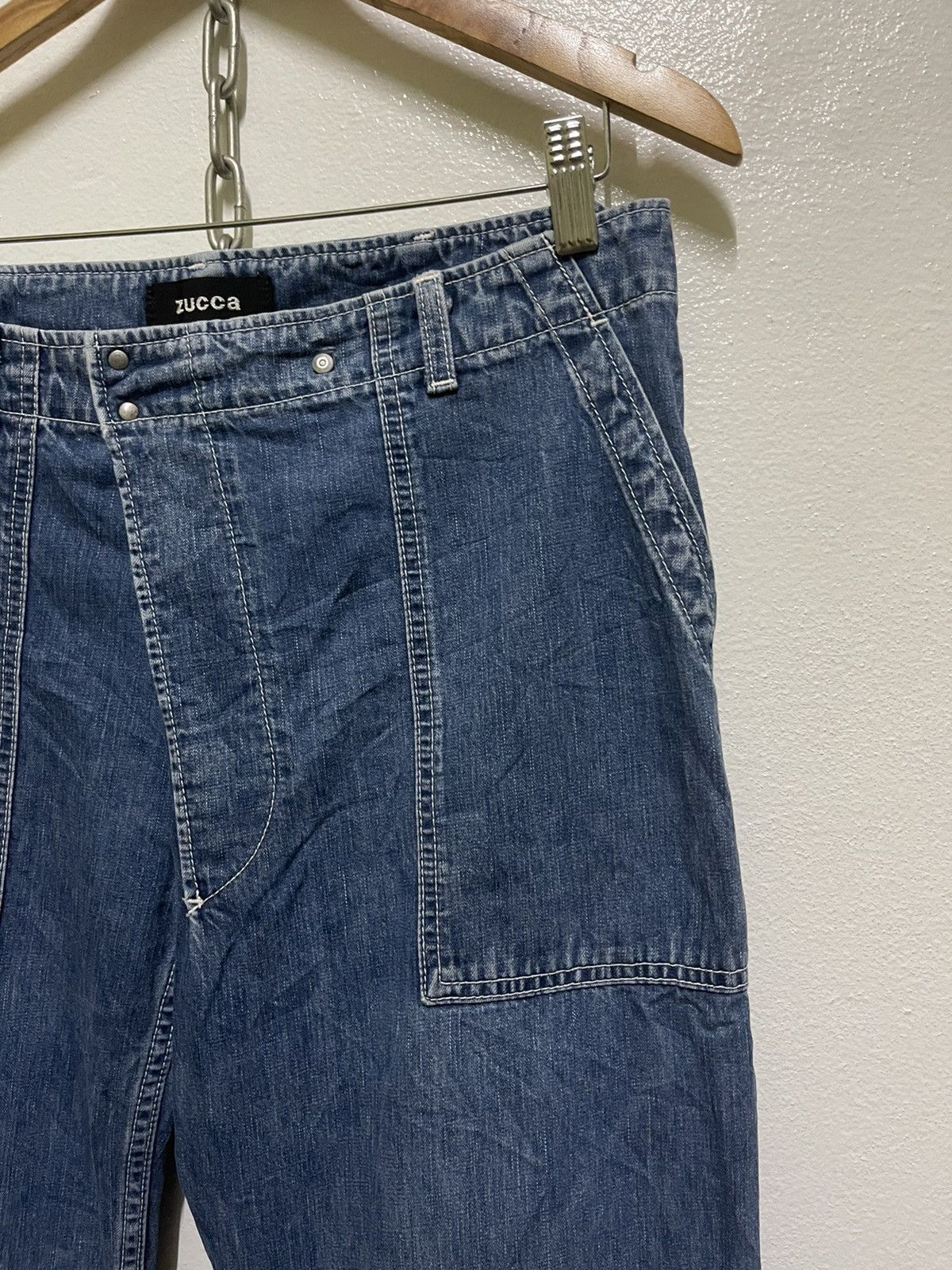 CABANE de ZUCCa × Issey Miyake × Japanese Brand Zucca Asymmetrical Waist Jeans Size US 31 - 5 Thumbnail