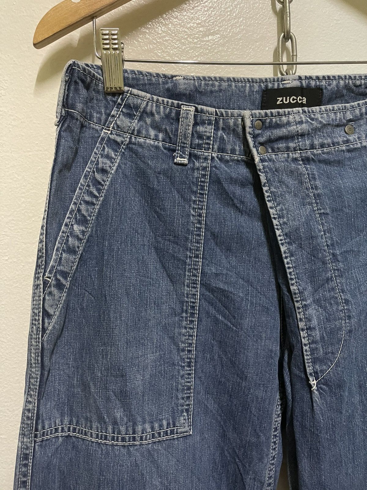 CABANE de ZUCCa × Issey Miyake × Japanese Brand Zucca Asymmetrical Waist Jeans Size US 31 - 2 Thumbnail