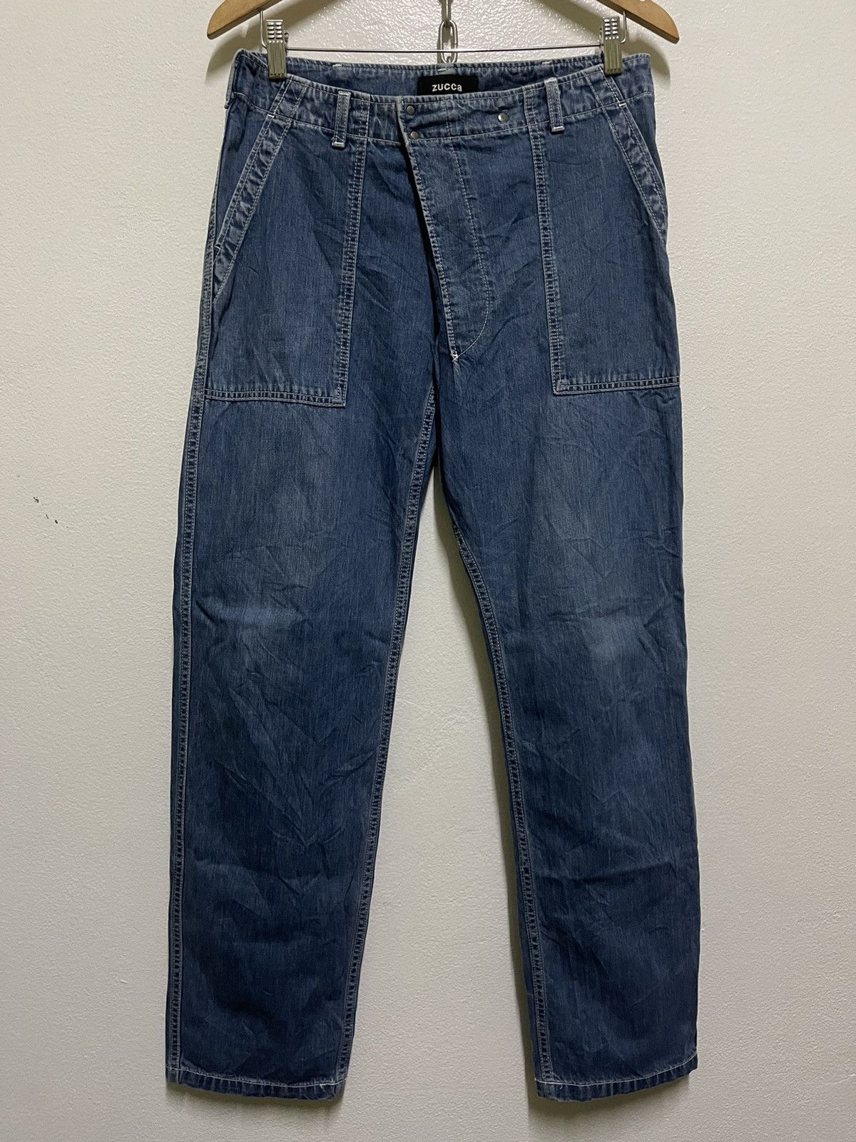 CABANE de ZUCCa × Issey Miyake × Japanese Brand Zucca Asymmetrical Waist Jeans Size US 31 - 1 Thumbnail