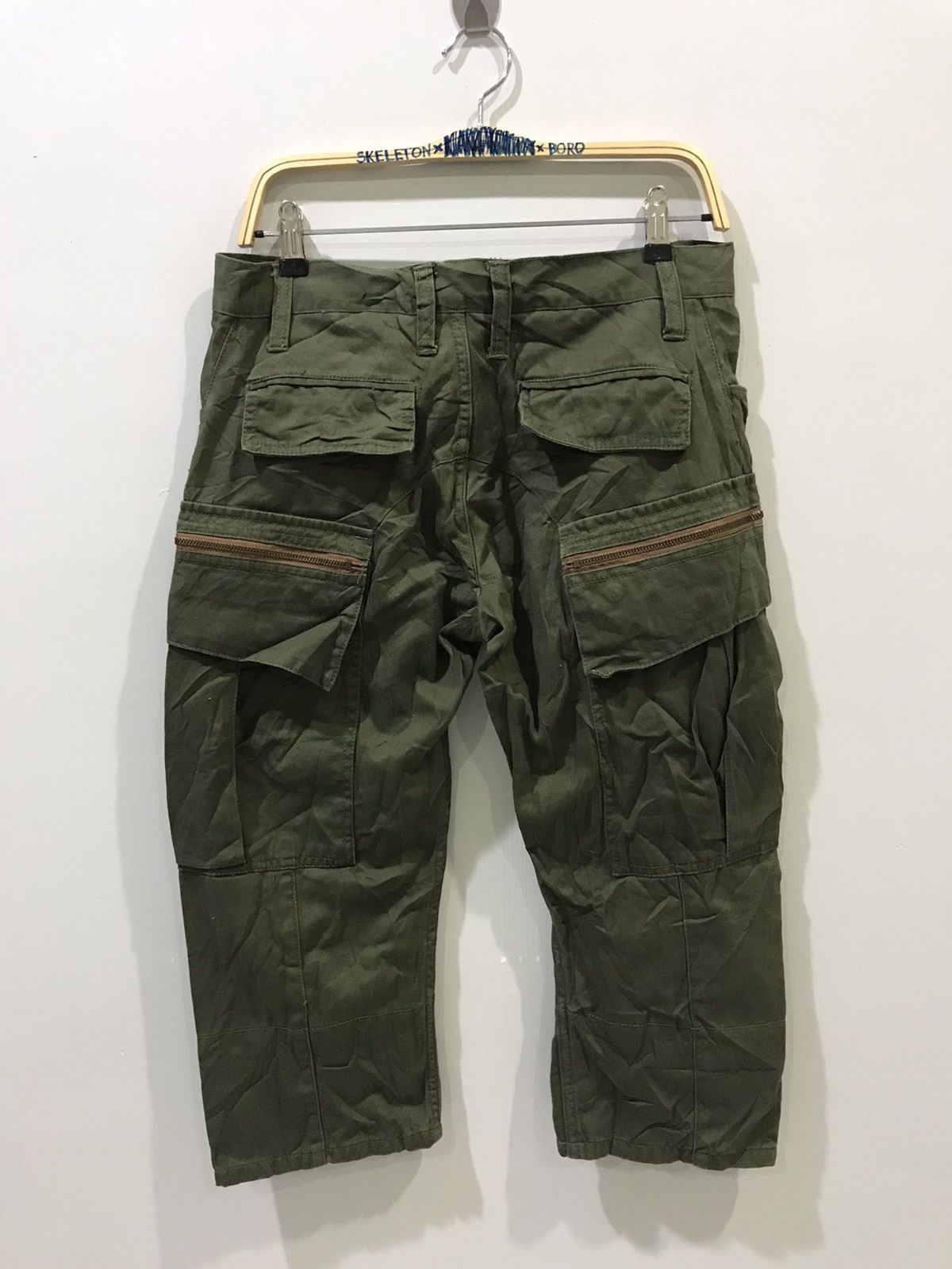 Japanese Brand FREE GATE Japan Big Side Pocket Zipper Cropped Cargo Pant Size US 32 / EU 48 - 6 Thumbnail
