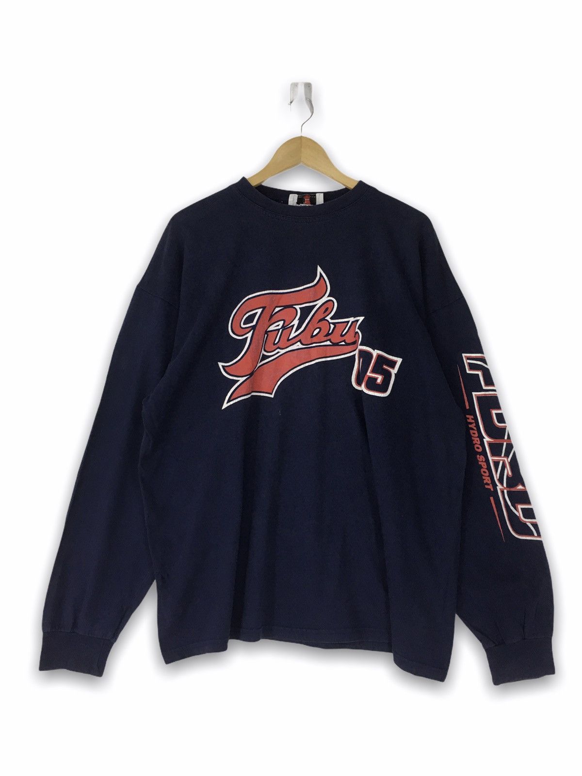 Fubu × Vintage Rare Vintage Fubu Spellout Long Sleeve Tshirt Size US XL / EU 56 / 4 - 1 Thumbnail