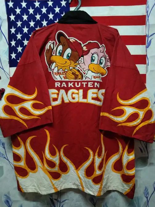Japanese Brand RAKUTEN EAGLES FLAMING TRADITIONAL MEN'S KIMONO Size US L / EU 52-54 / 3 - 7 Thumbnail