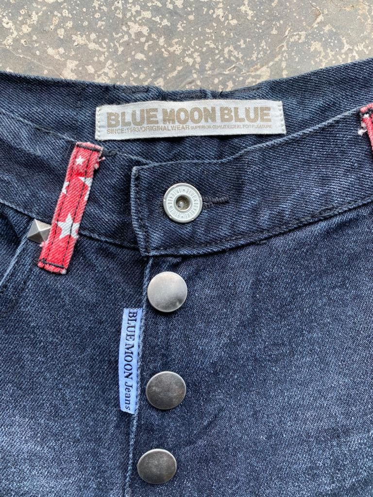 Japanese Brand × Seditionaries Japanese Brand Blue Moon Blue Jeans Patchwork Printed Size US 30 / EU 46 - 8 Thumbnail
