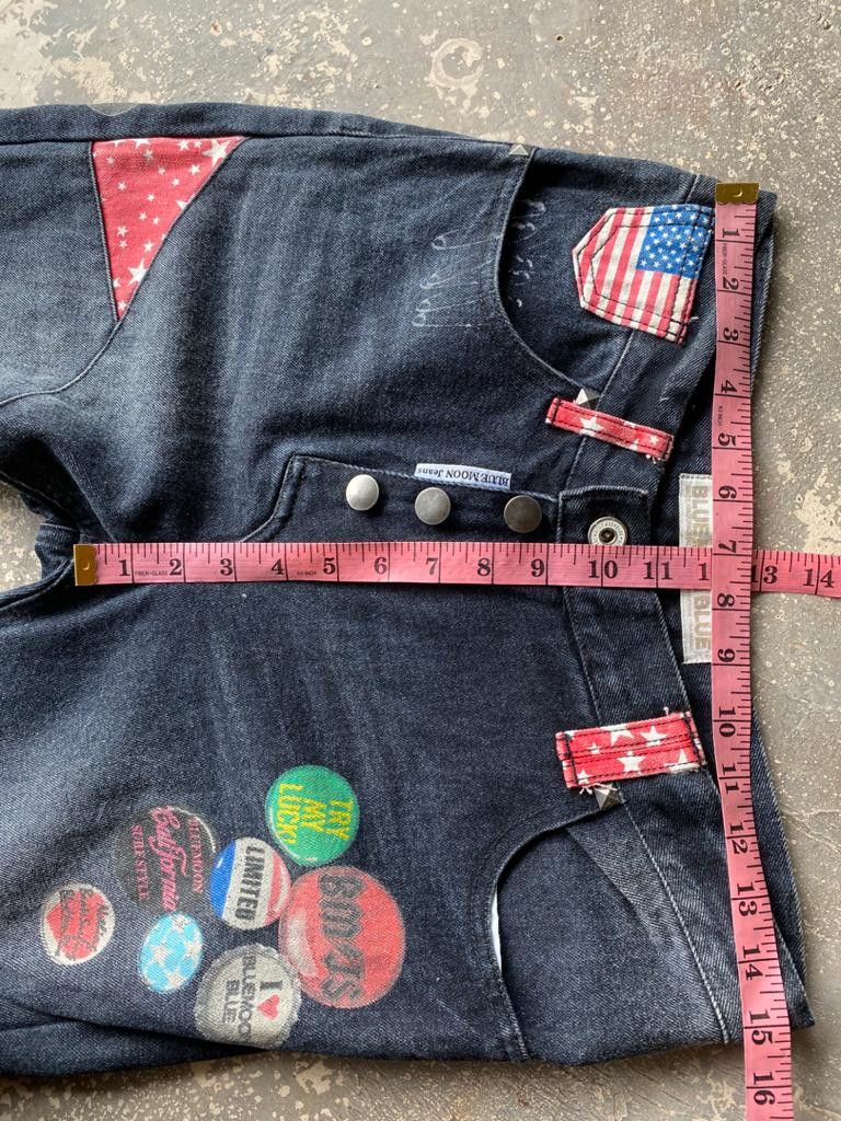 Japanese Brand × Seditionaries Japanese Brand Blue Moon Blue Jeans Patchwork Printed Size US 30 / EU 46 - 15 Thumbnail