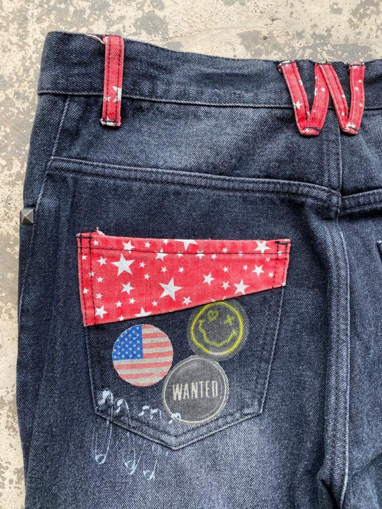 Japanese Brand × Seditionaries Japanese Brand Blue Moon Blue Jeans Patchwork Printed Size US 30 / EU 46 - 11 Thumbnail