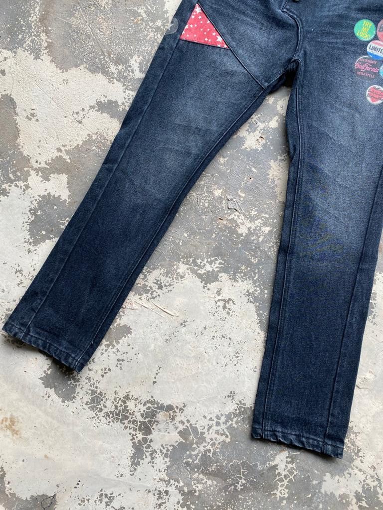 Japanese Brand × Seditionaries Japanese Brand Blue Moon Blue Jeans Patchwork Printed Size US 30 / EU 46 - 3 Thumbnail
