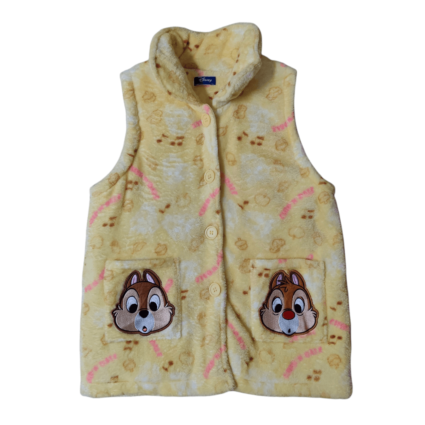 image of Cartoon Network x Disney Vintage Disney Chip N Dale Vest in Yellow, Men's (Size Medium)