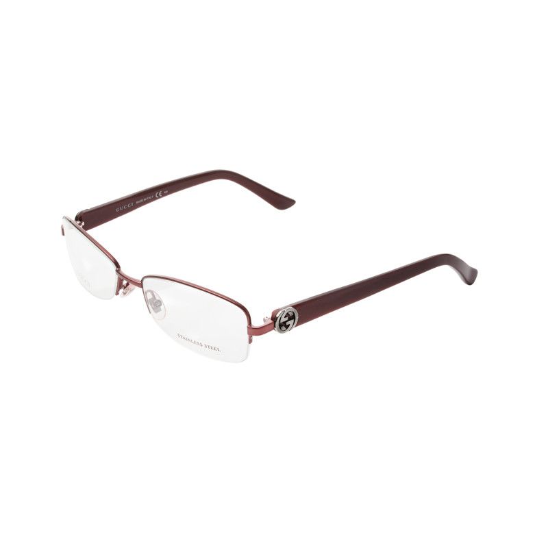 Gucci Gucci 90's Wine Red Monogram Rectangular Frame Glasses Size ONE SIZE - 3 Thumbnail