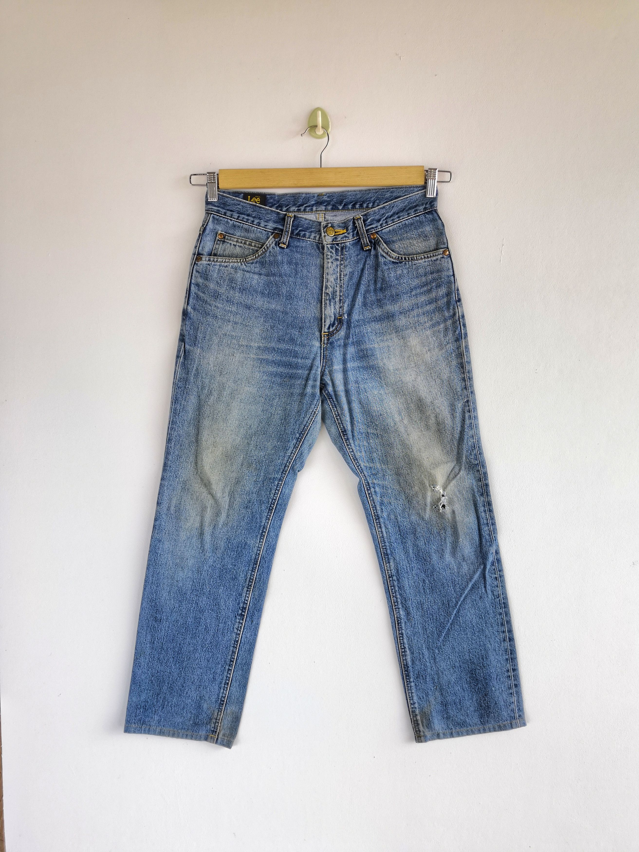 Lee Vintage 90s Lee Stone Wash Jeans Distressed Faded Denim Size US 32 / EU 48 - 1 Thumbnail