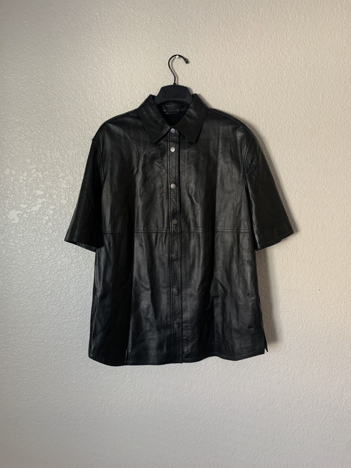 Brunello Cucinelli DELETING $7000 Black Oversized Leather Button Up Size US S / EU 44-46 / 1 - 1 Thumbnail