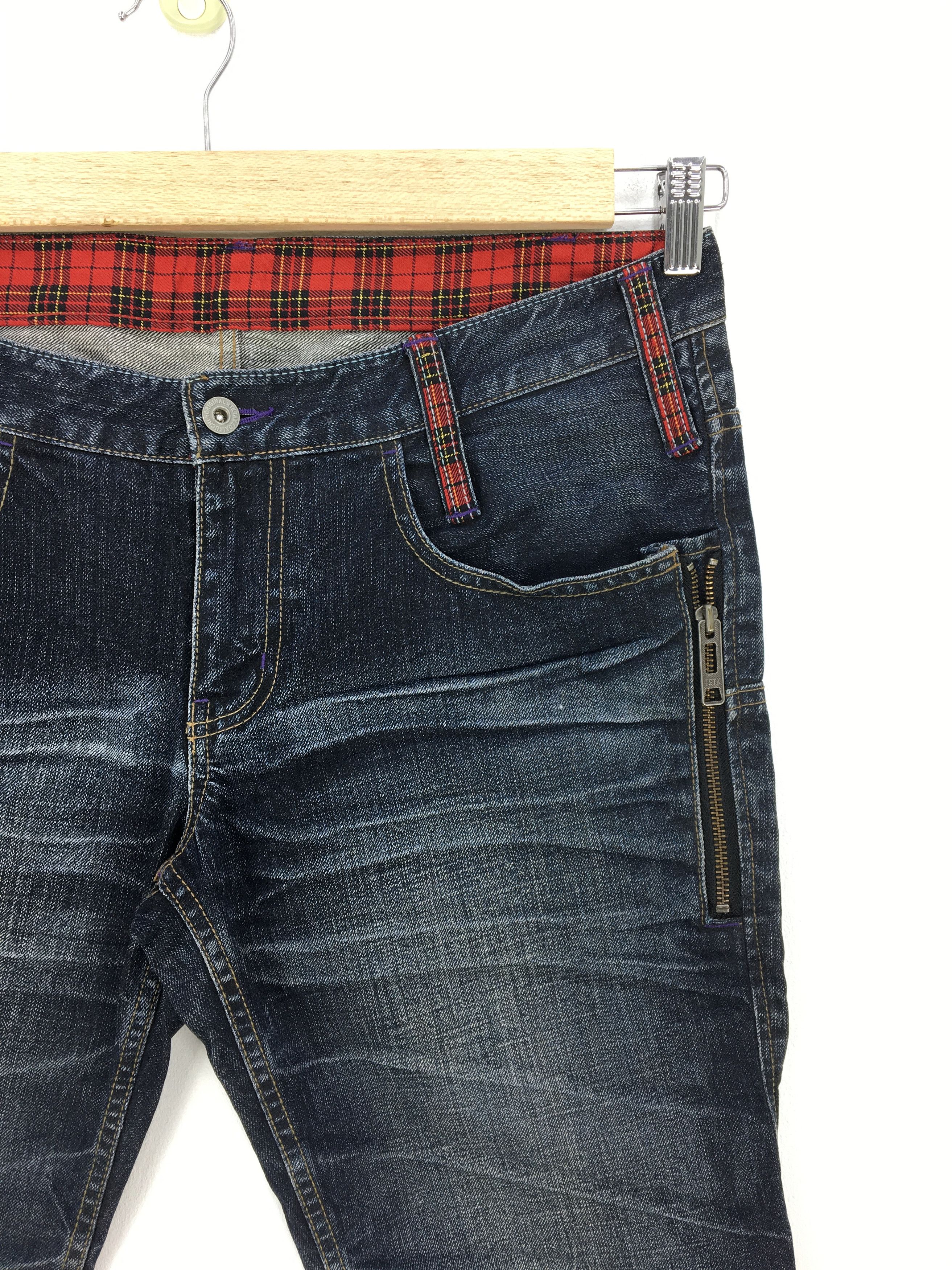 Japanese Brand Japanese Jeans Zipper Checkered Denim Pants - BS47331. Size US 36 / EU 52 - 4 Thumbnail