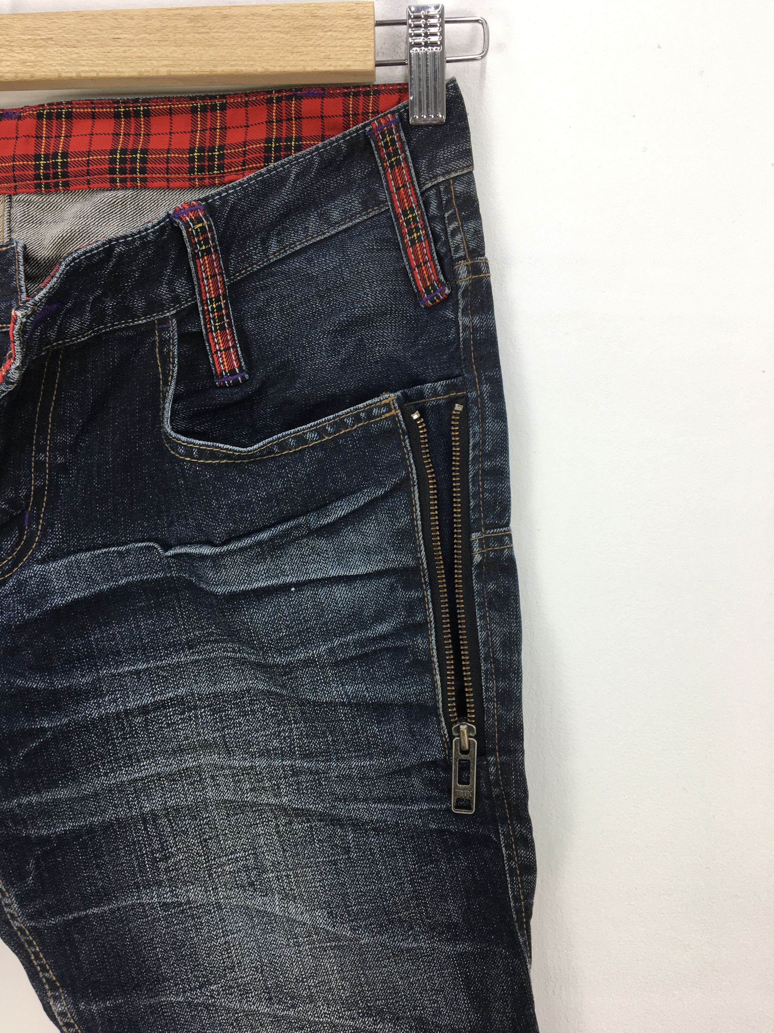 Japanese Brand Japanese Jeans Zipper Checkered Denim Pants - BS47331. Size US 36 / EU 52 - 10 Thumbnail