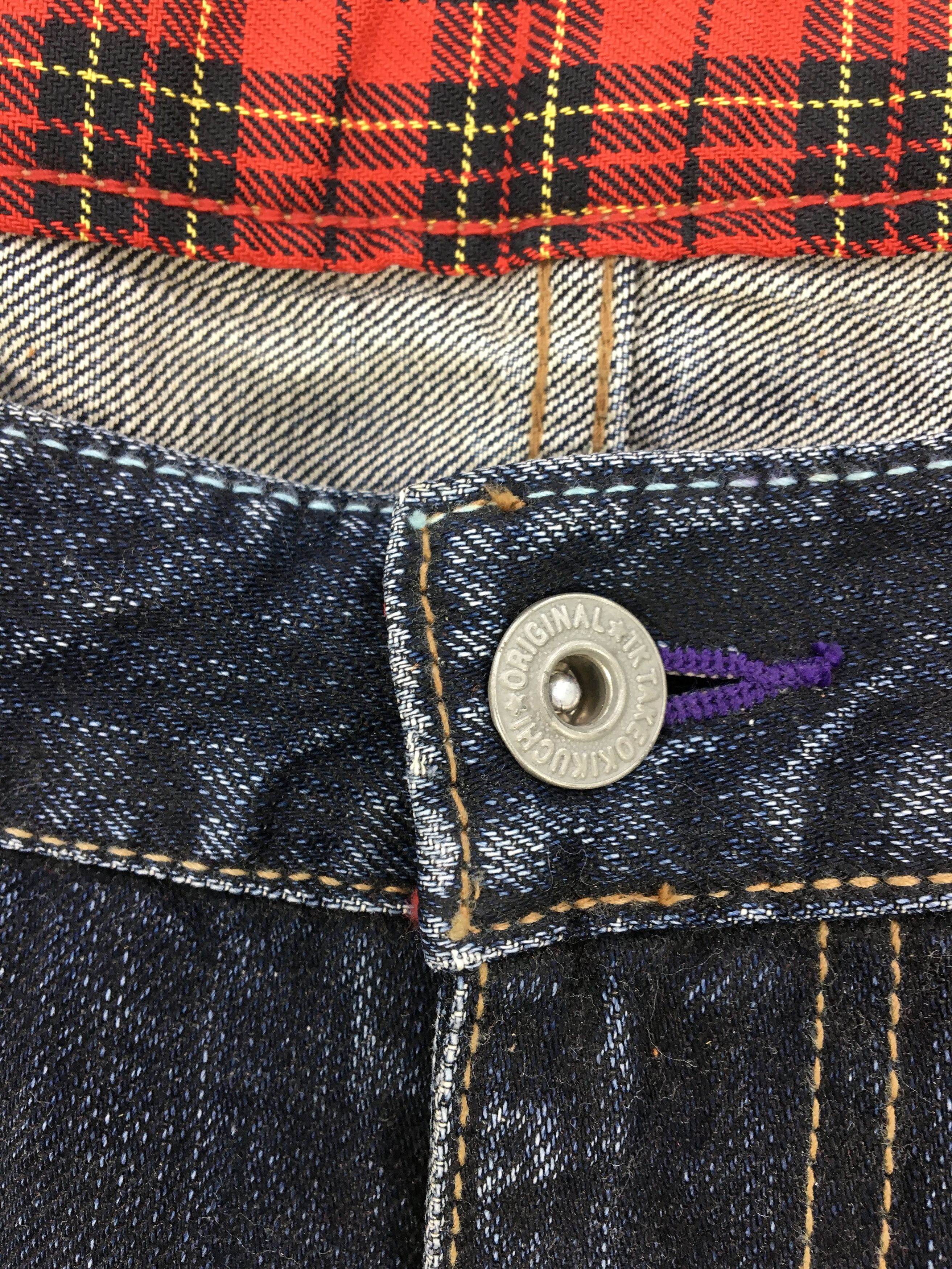 Japanese Brand Japanese Jeans Zipper Checkered Denim Pants - BS47331. Size US 36 / EU 52 - 7 Thumbnail