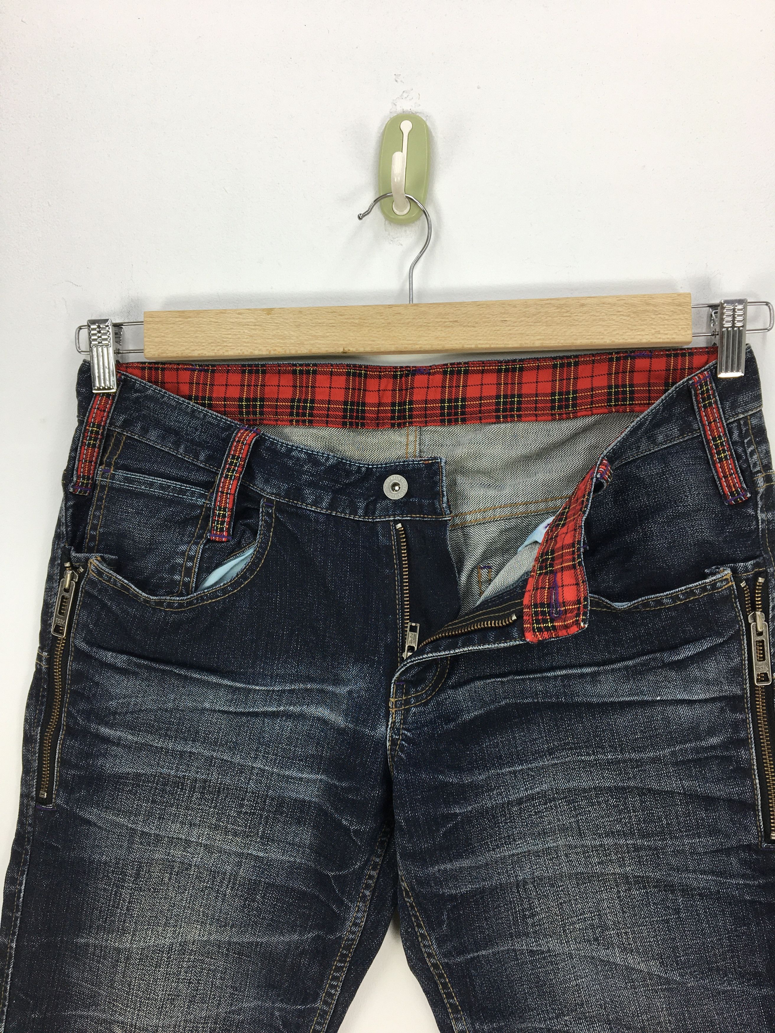 Japanese Brand Japanese Jeans Zipper Checkered Denim Pants - BS47331. Size US 36 / EU 52 - 8 Thumbnail