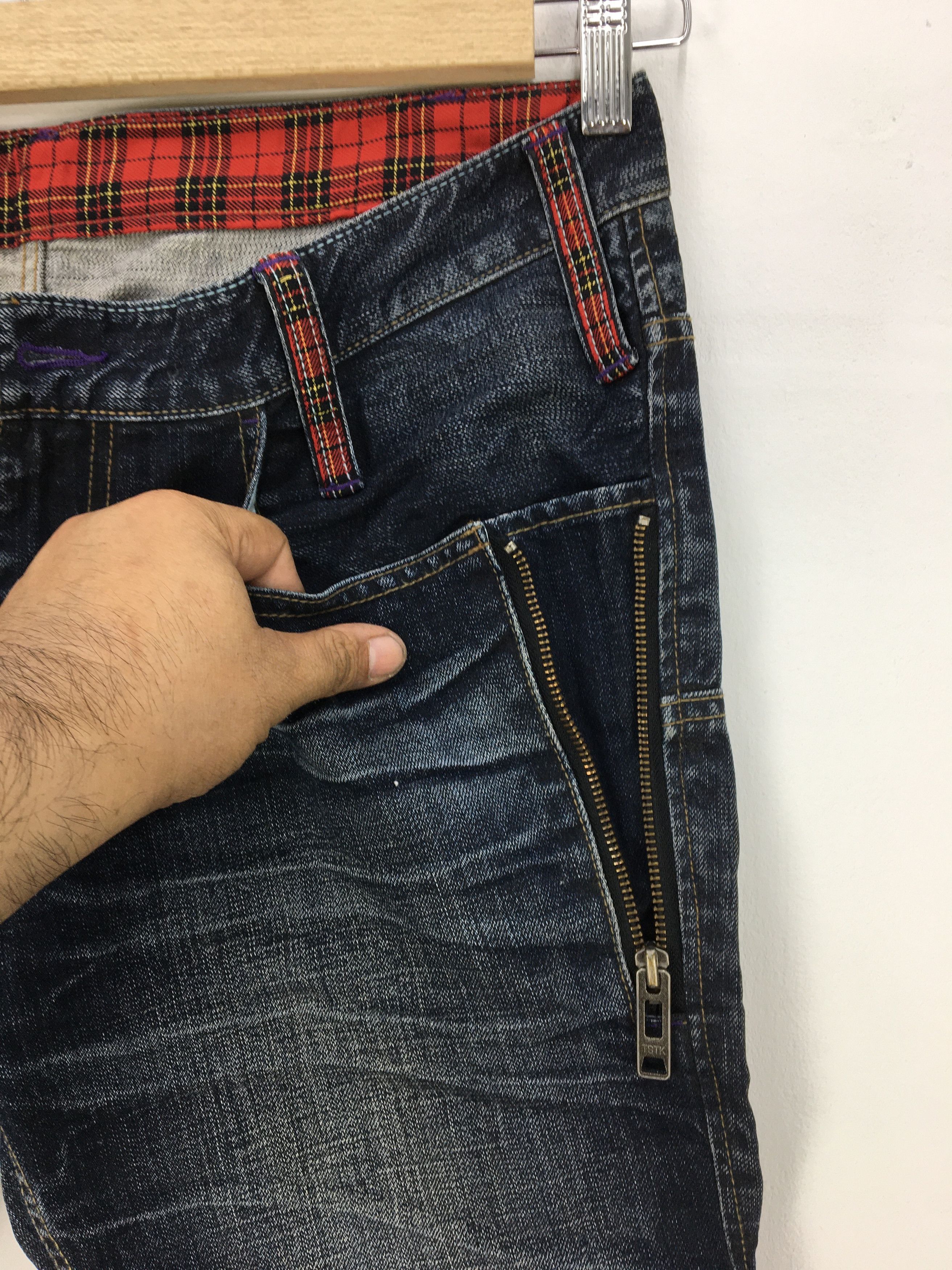 Japanese Brand Japanese Jeans Zipper Checkered Denim Pants - BS47331. Size US 36 / EU 52 - 11 Thumbnail