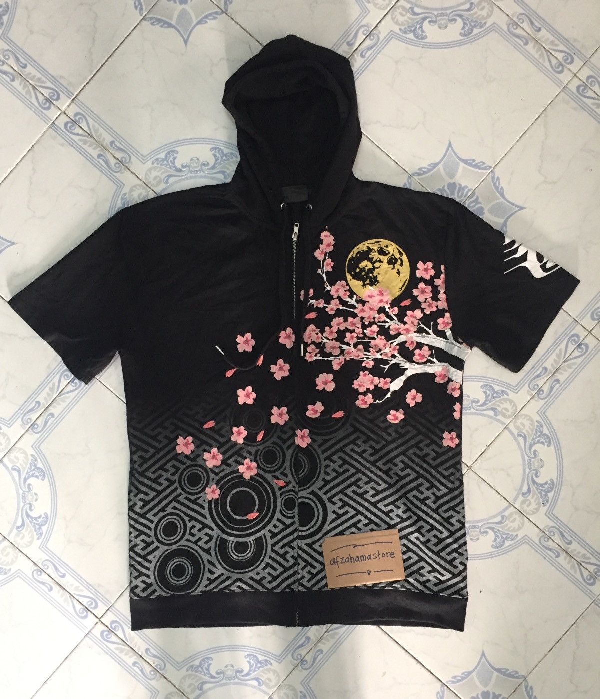 Japanese Brand Nice print dragon tiger sakura short sleeve zipper hoodie Size US M / EU 48-50 / 2 - 2 Thumbnail