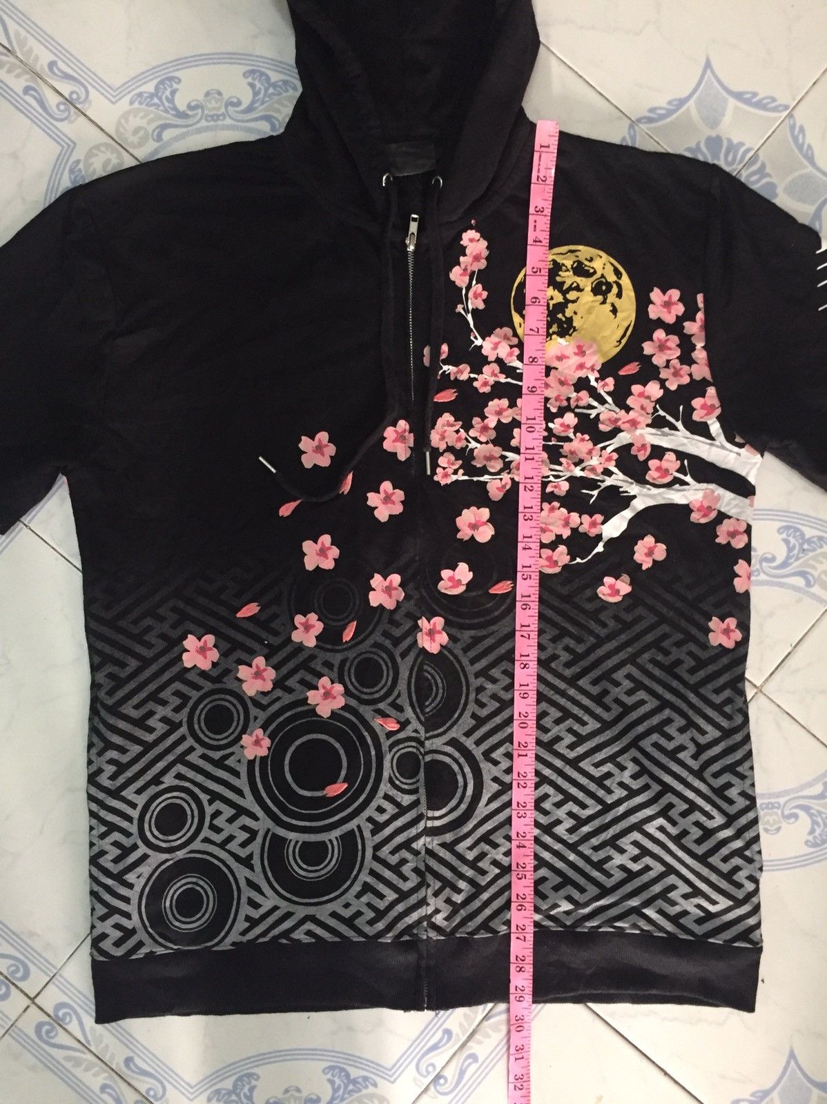 Japanese Brand Nice print dragon tiger sakura short sleeve zipper hoodie Size US M / EU 48-50 / 2 - 18 Thumbnail