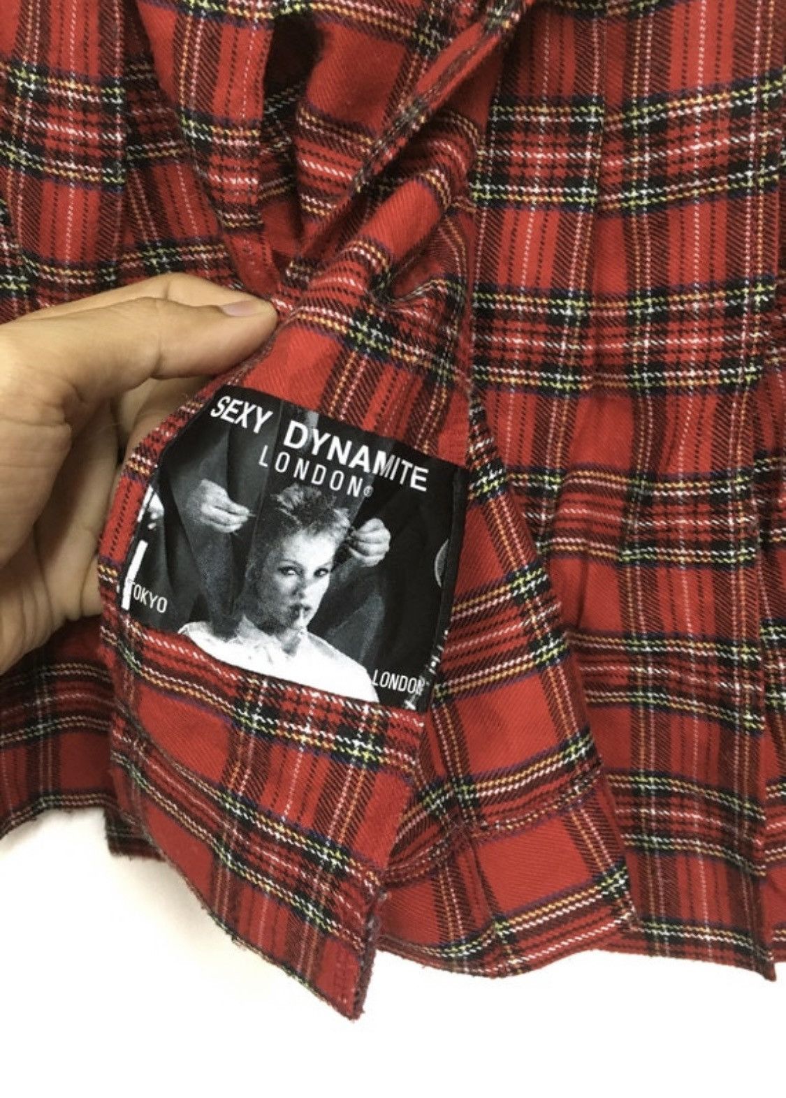 Japanese Brand × Vintage SEXY DYNAMITE LONDON japan tartan plaid punk zipper skirt Size 29" - 2 Thumbnail
