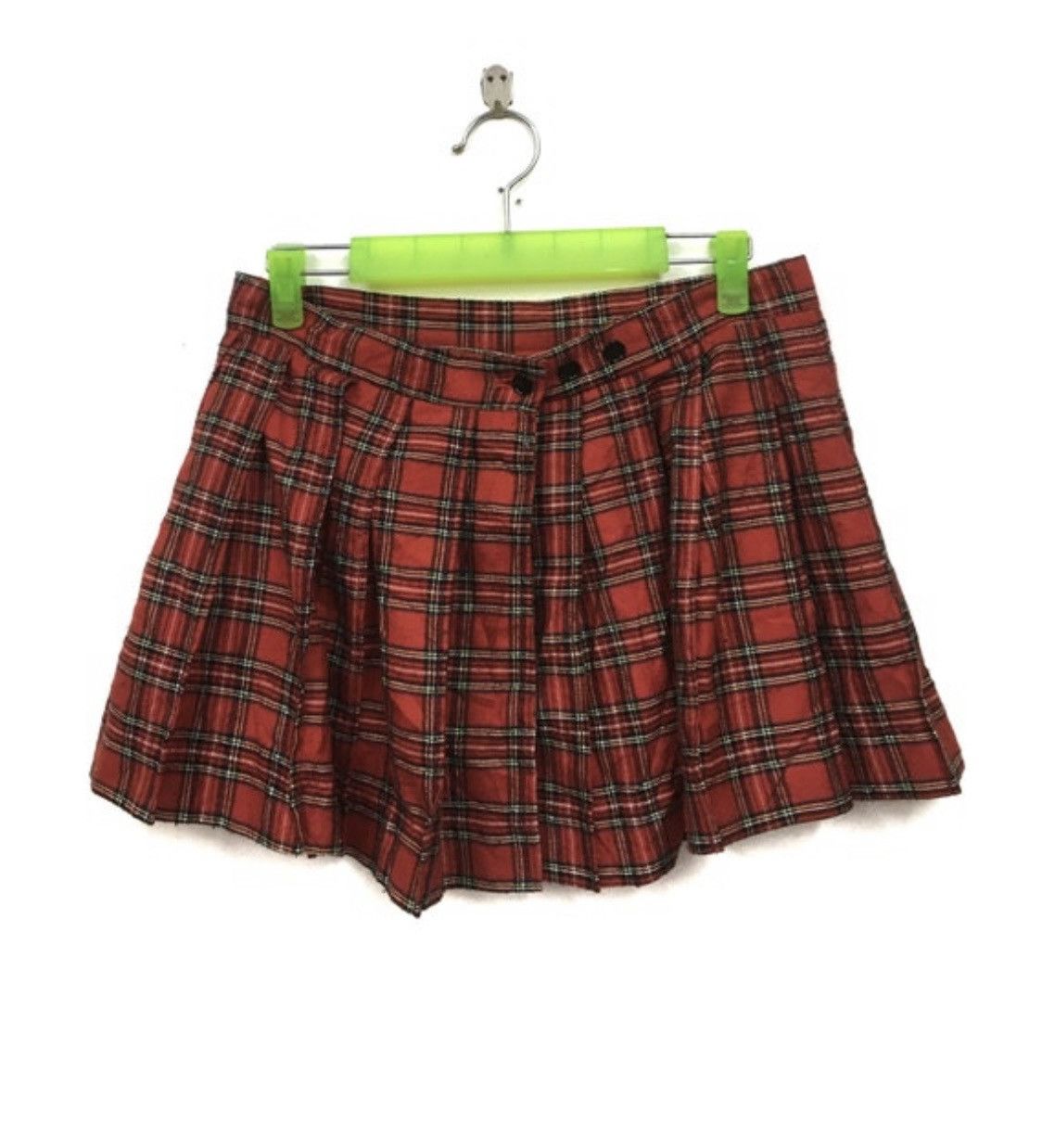 Japanese Brand × Vintage SEXY DYNAMITE LONDON japan tartan plaid punk zipper skirt Size 29" - 3 Thumbnail