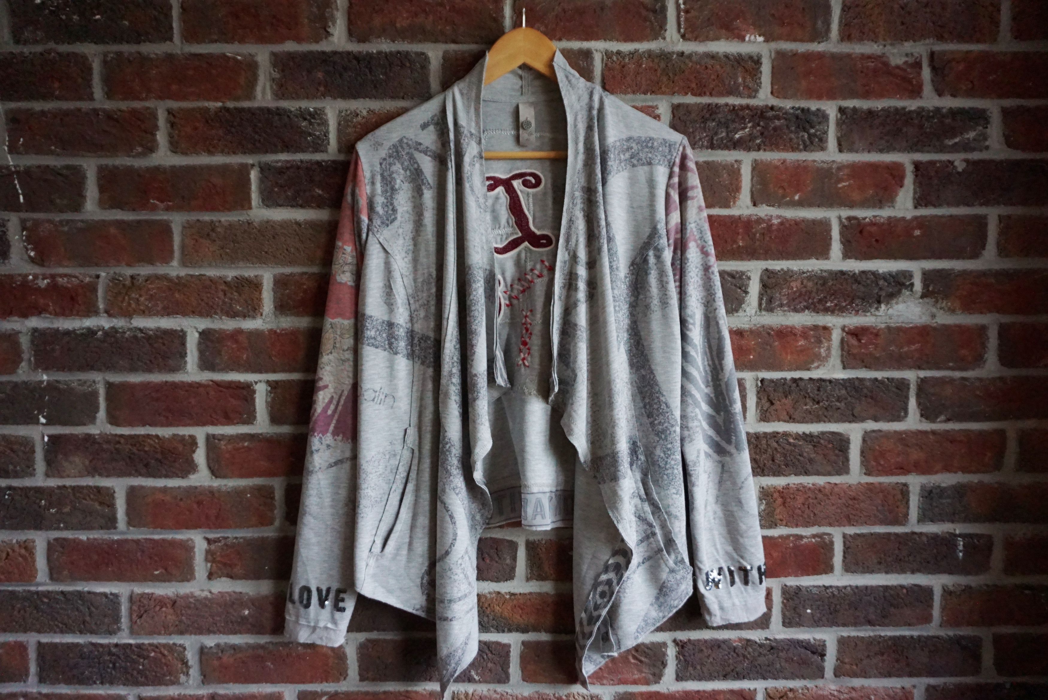 Other Womens TREDY L 40 10/12 open jacket jersey top cardigan Size L / US 10 / IT 46 - 17 Thumbnail