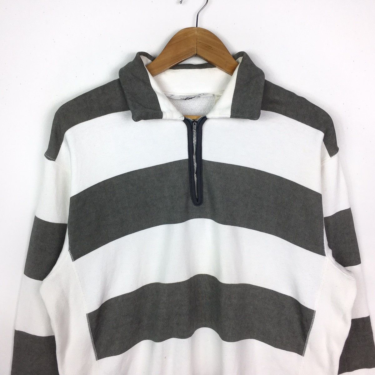 GOODENOUGH × Hiroshi Fujiwara × Japanese Brand VINTAGE GOODENOUGH JAPANESE BRAND STRIPES SWEATSHIRT Size US M / EU 48-50 / 2 - 3 Thumbnail