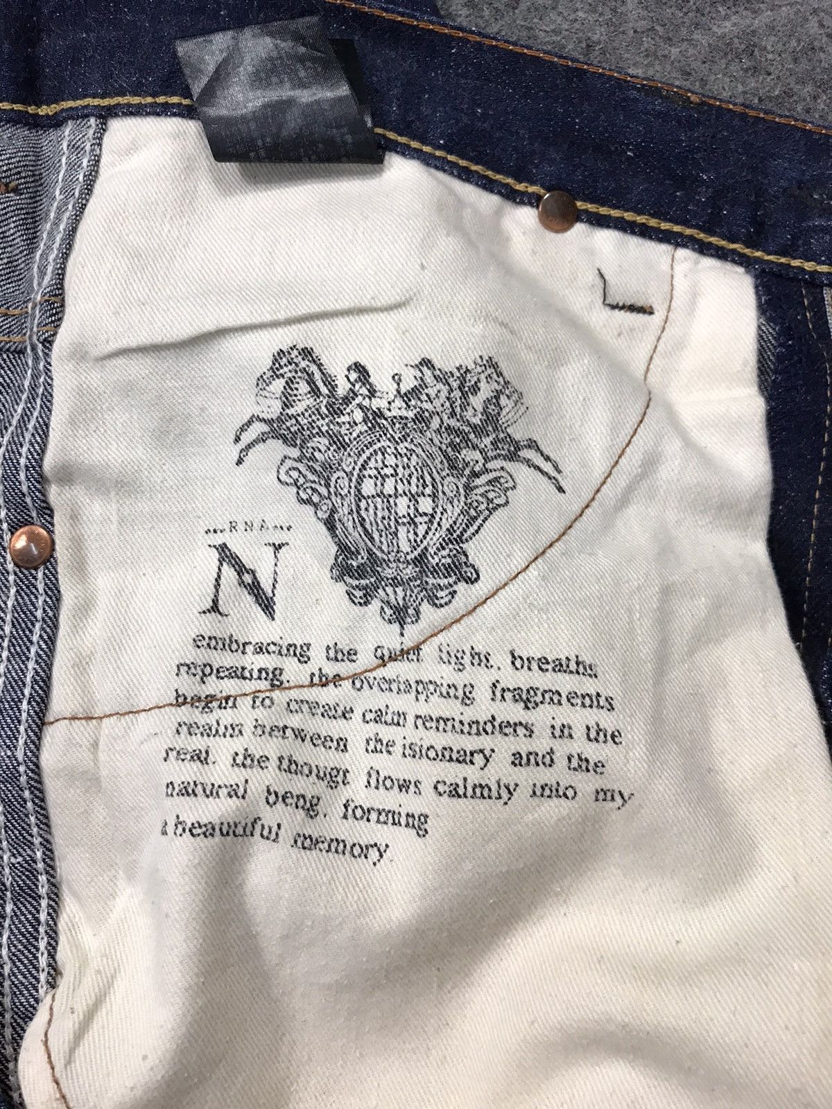 Japanese Brand × Vintage RNA Inc Skinny Style Cut Pants Distressed Dark Indigo Denim Size US 32 / EU 48 - 8 Thumbnail