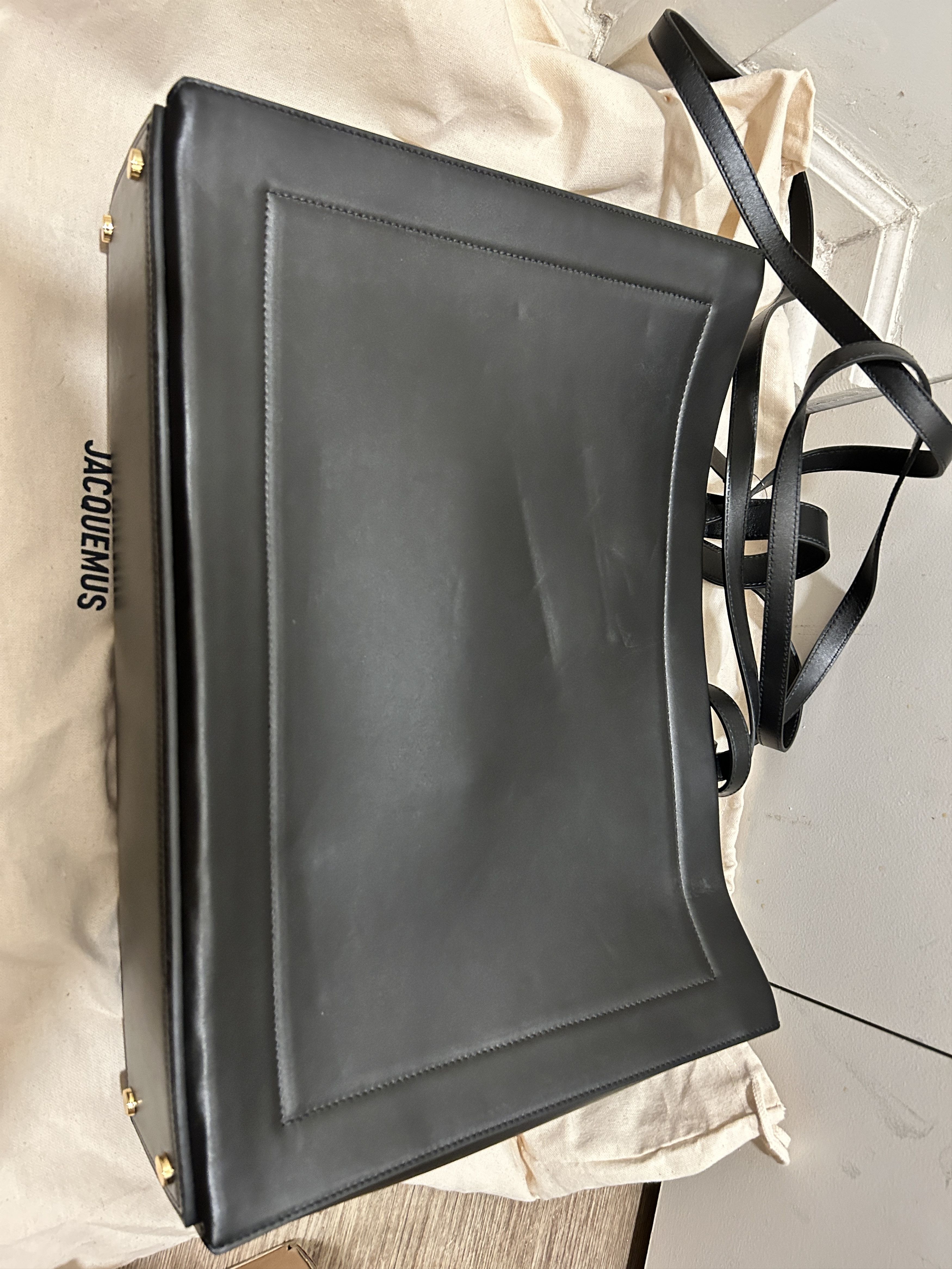 Jacquemus JACQUEMUS Le Cabas Neve Black Leather tote shopping bag Size ONE SIZE - 8 Thumbnail