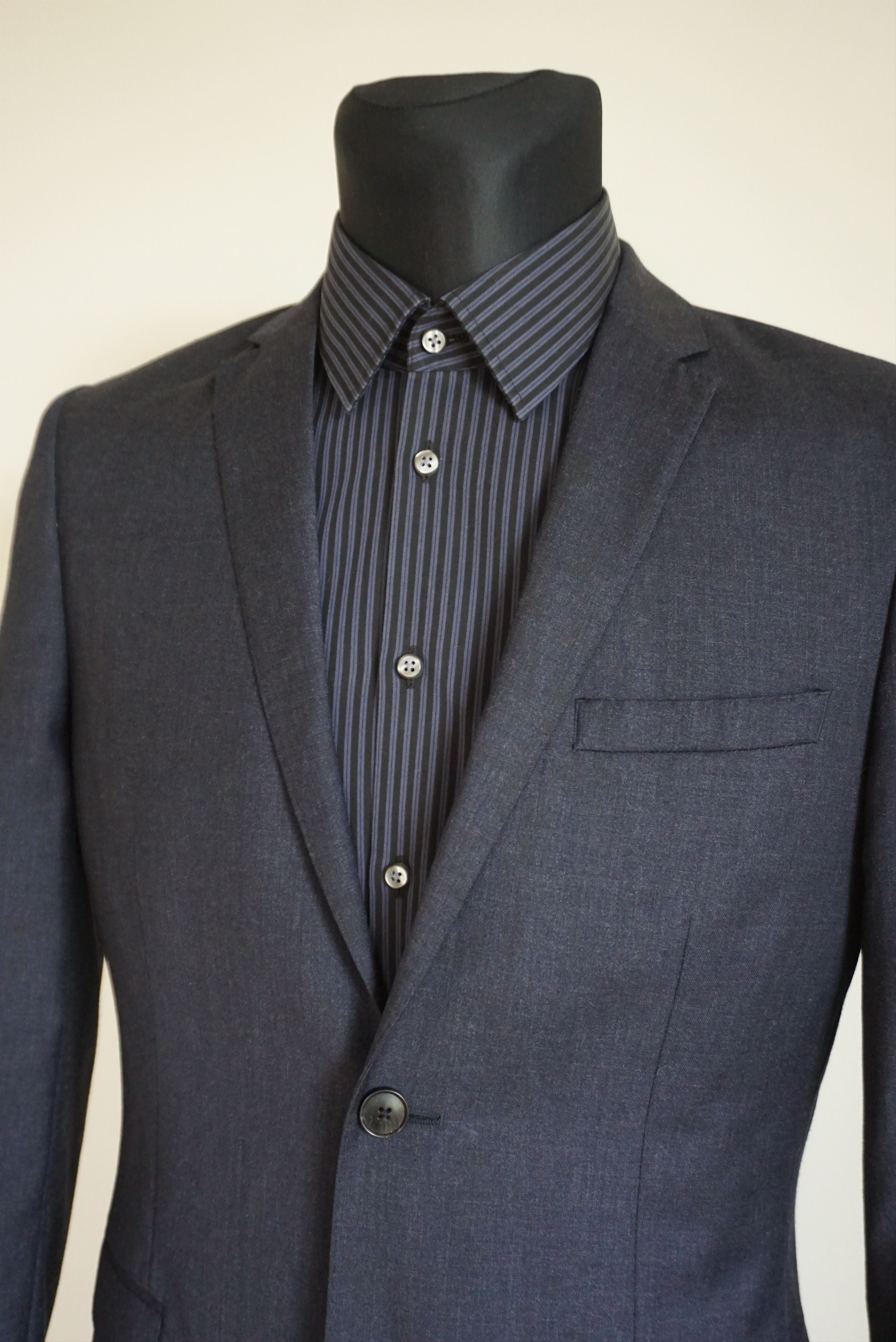 Designer Smart slim fit jacket EU 46 US 36 blazer wool S Classy Size 36R - 3 Thumbnail