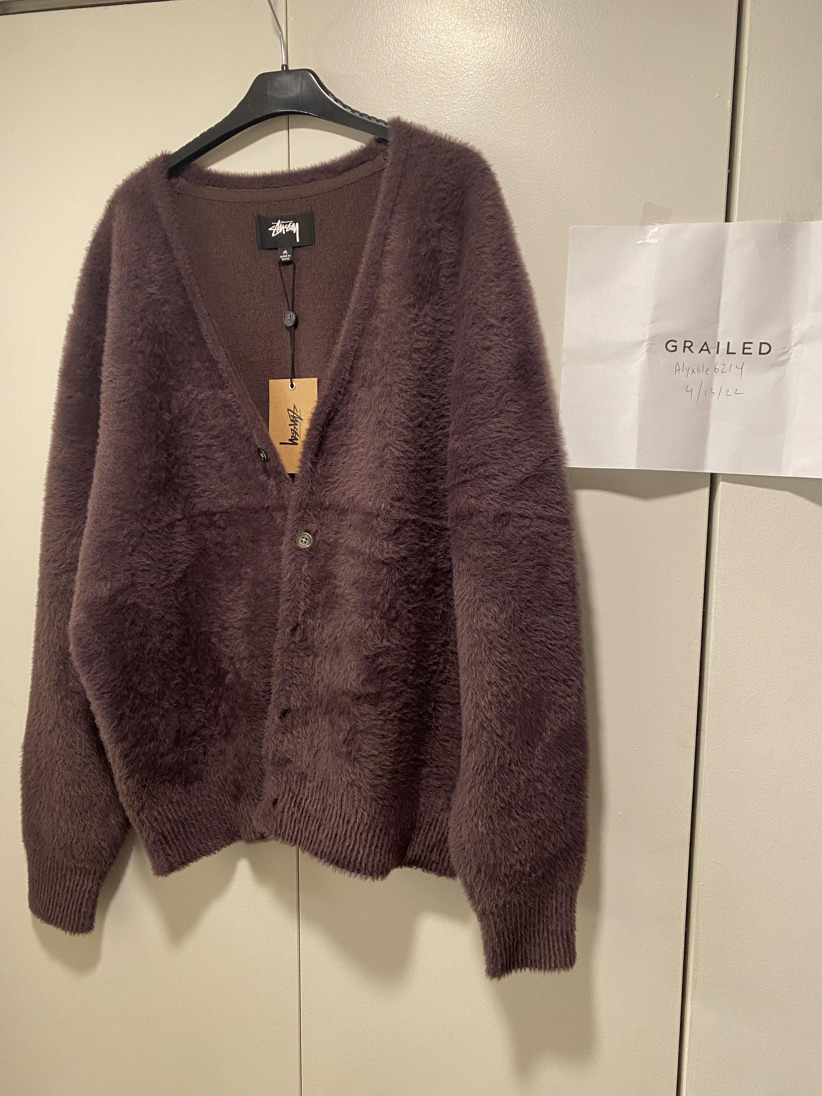 Stussy stussy shaggy cardigan burgundy medium Size US M / EU 48-50 / 2 - 7 Thumbnail