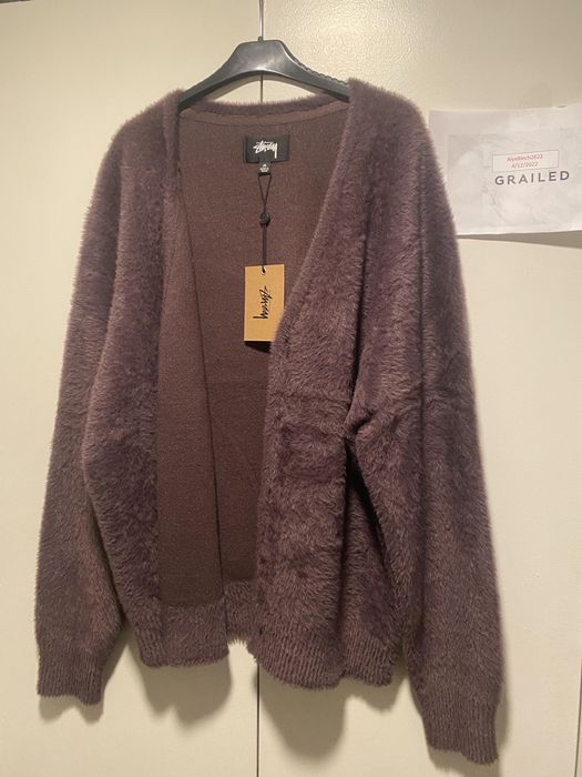 Burgundy on sale shaggy cardigan