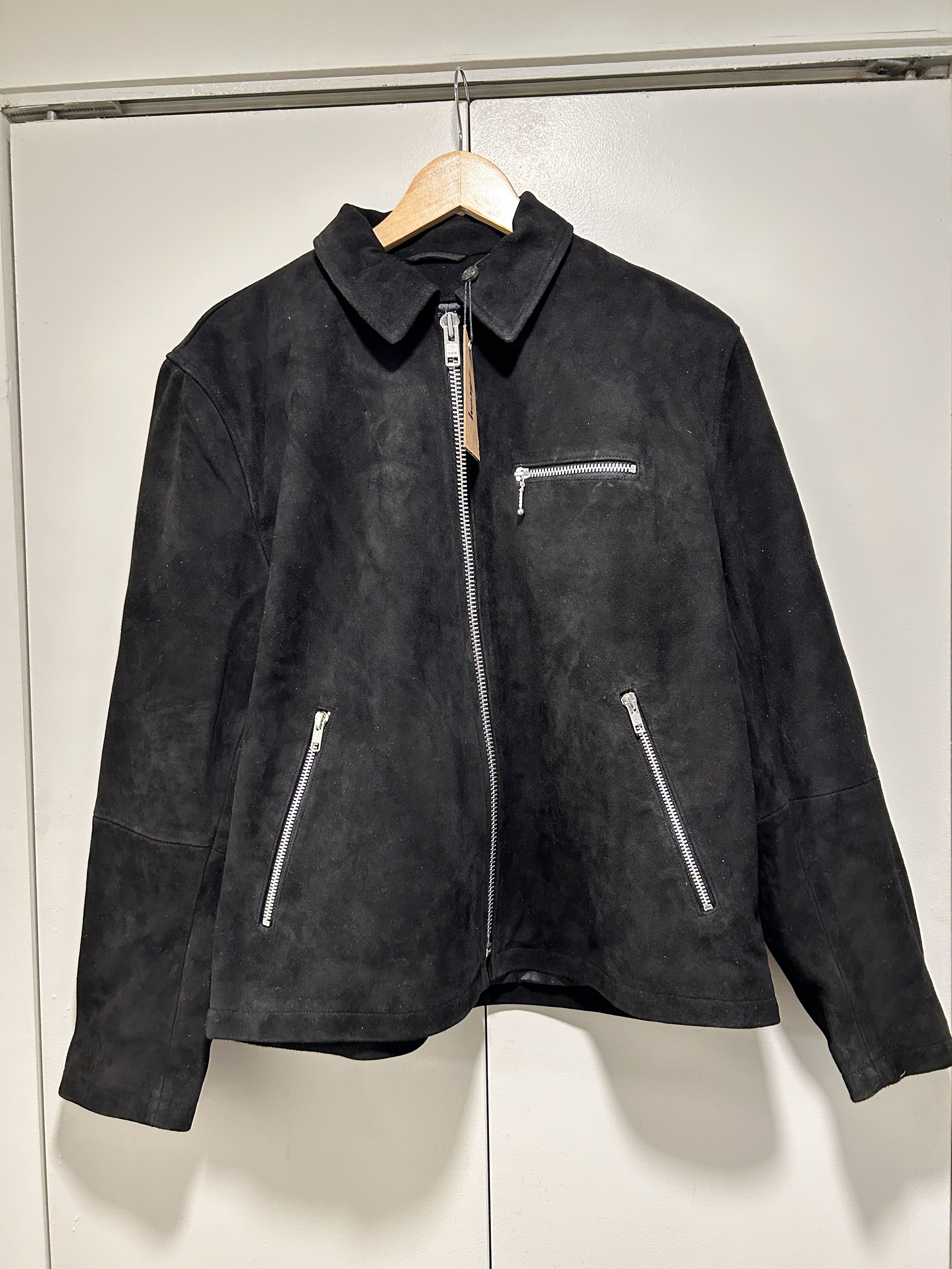 Image of Stussy 8 Ball Suede Bing Jacket in Black, Men's (Size Small)