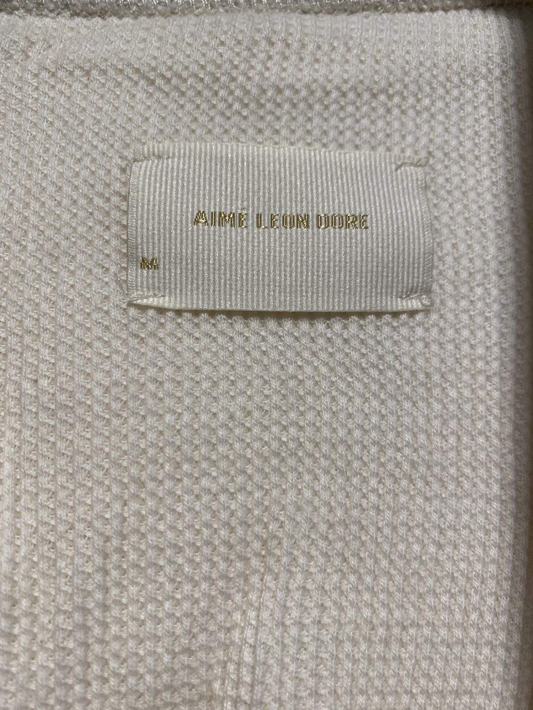 Aime Leon Dore Aime Leon Dore ALD Uniform Thermal Cardigan - Oatmeal Size US M / EU 48-50 / 2 - 2 Thumbnail