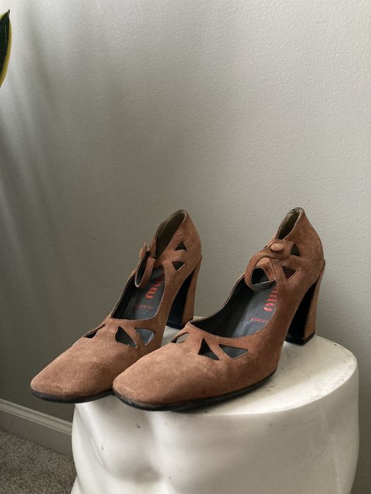 Miu miu discount suede mules