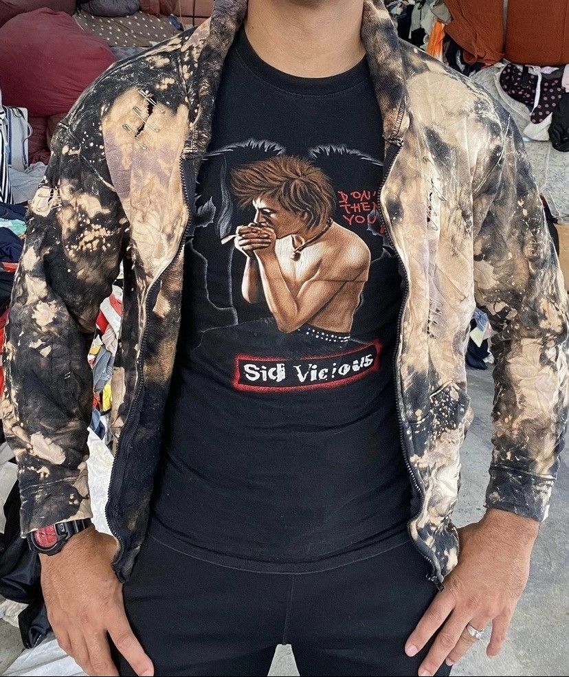 image of Malcolm x X Seditionaries Acid Wash Sweatshirt Bondage Punk Seditionaries Design (Size Medium)